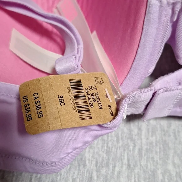 PINK VICTORIA SECRET PUSH UP BRA SIZE 36C LILA - Picture 5 of 6
